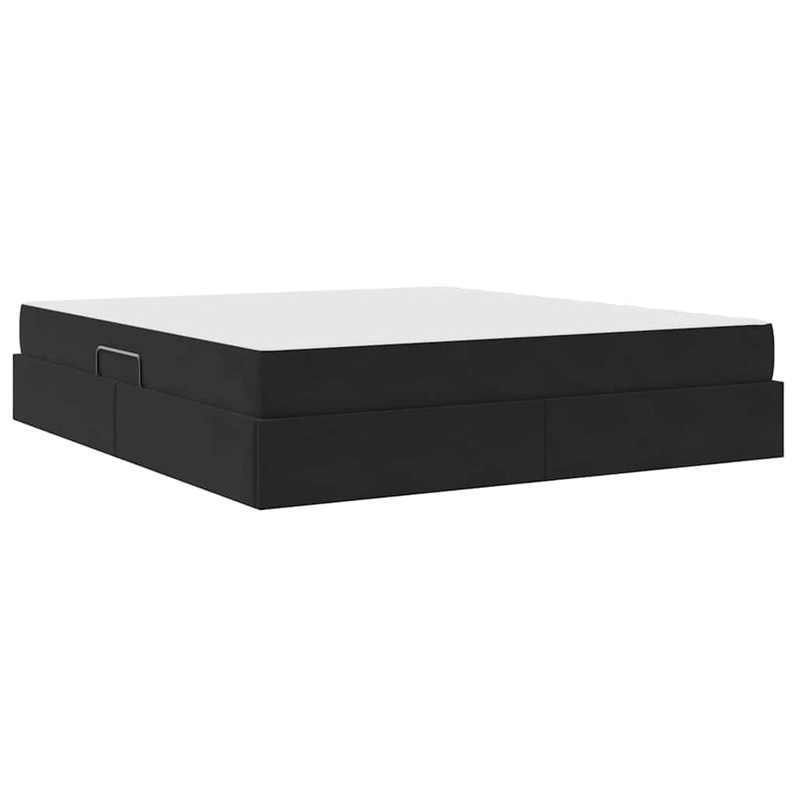 Opbergbed met matras met matras Zwart 180 x 200 cm Fluweel
