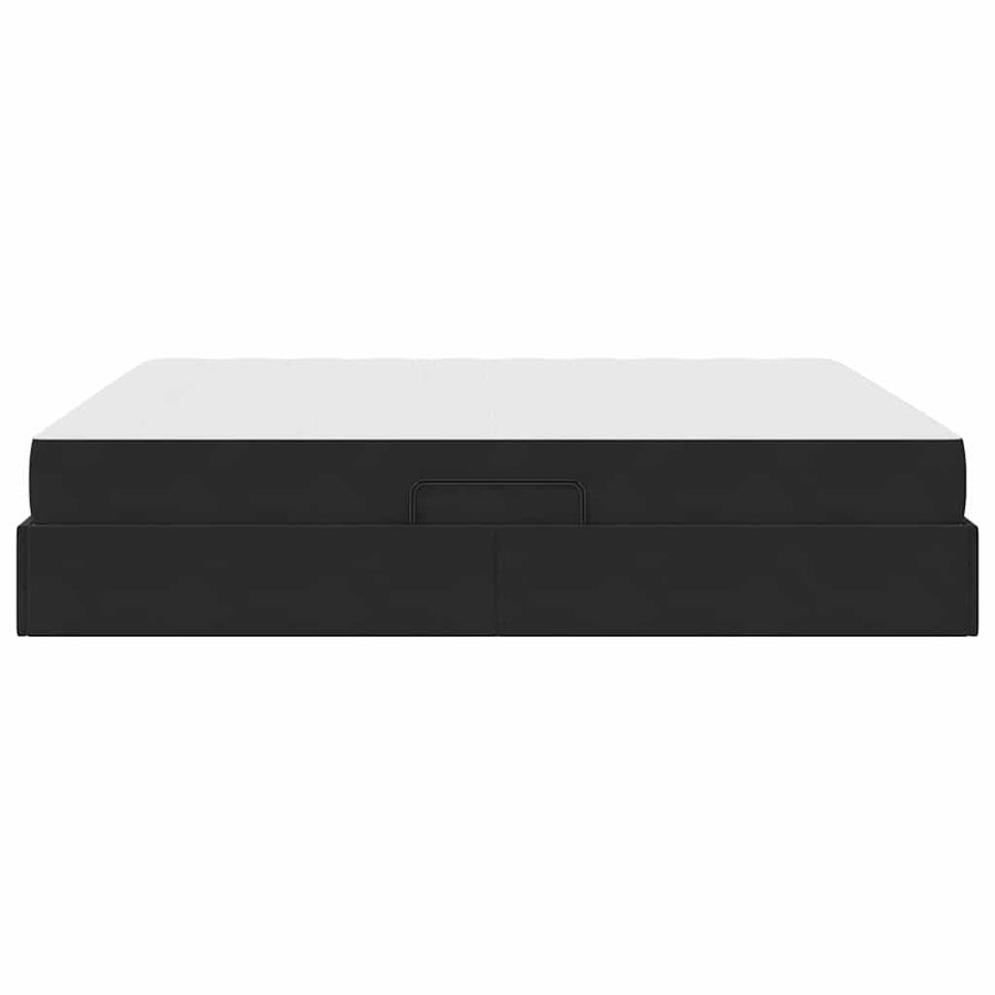 Opbergbed met matras met matras Zwart 180 x 200 cm Fluweel