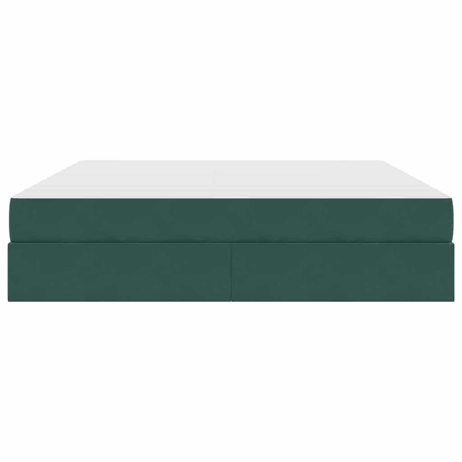 Opbergbed met matras Donkergroen 180 x 200 cm Fluweel