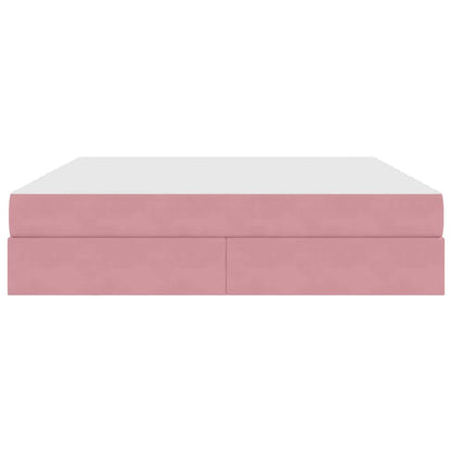 Opbergbed met matras met matras Roze 180 x 200 cm Fluweel