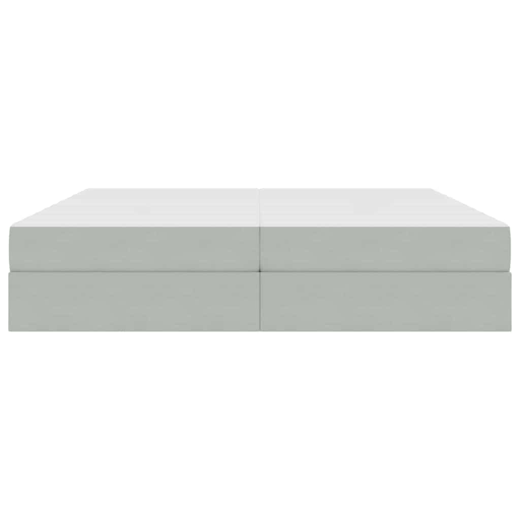 Opbergbed met matras met matras Lichtgrijs 200 x 200 cm Fluweel