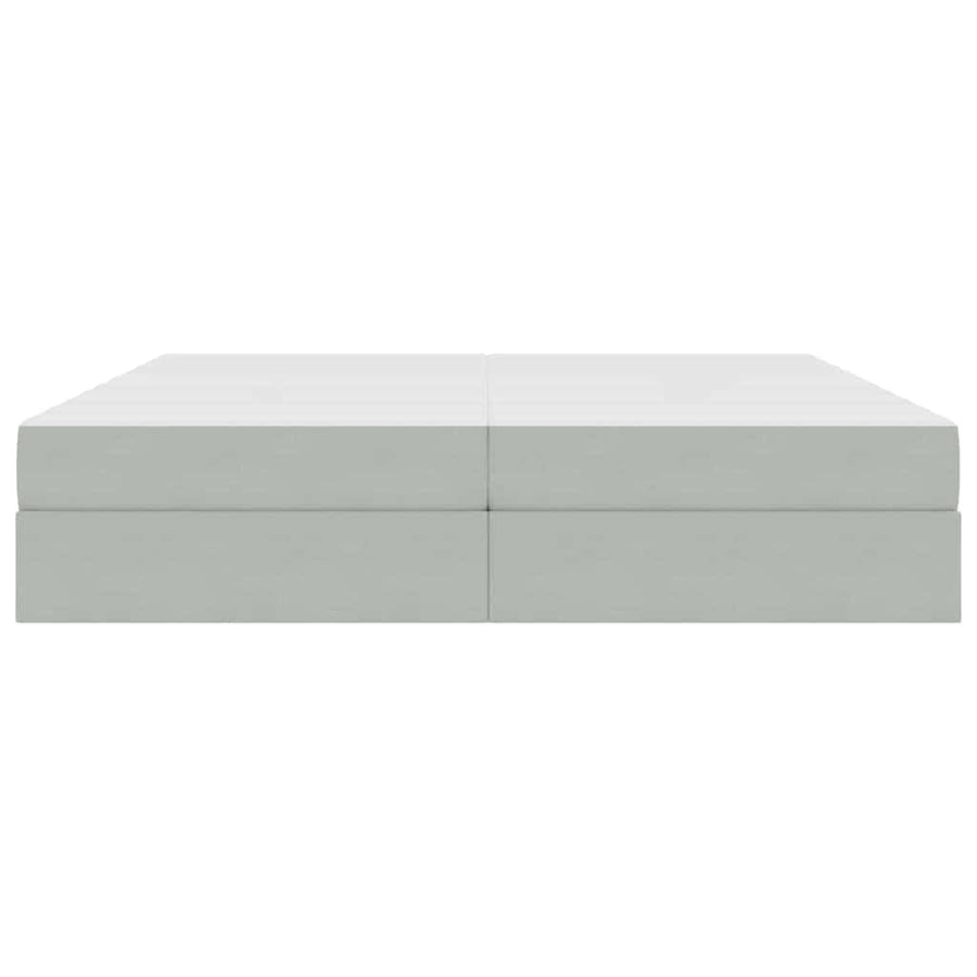 Opbergbed met matras met matras Lichtgrijs 200 x 200 cm Fluweel