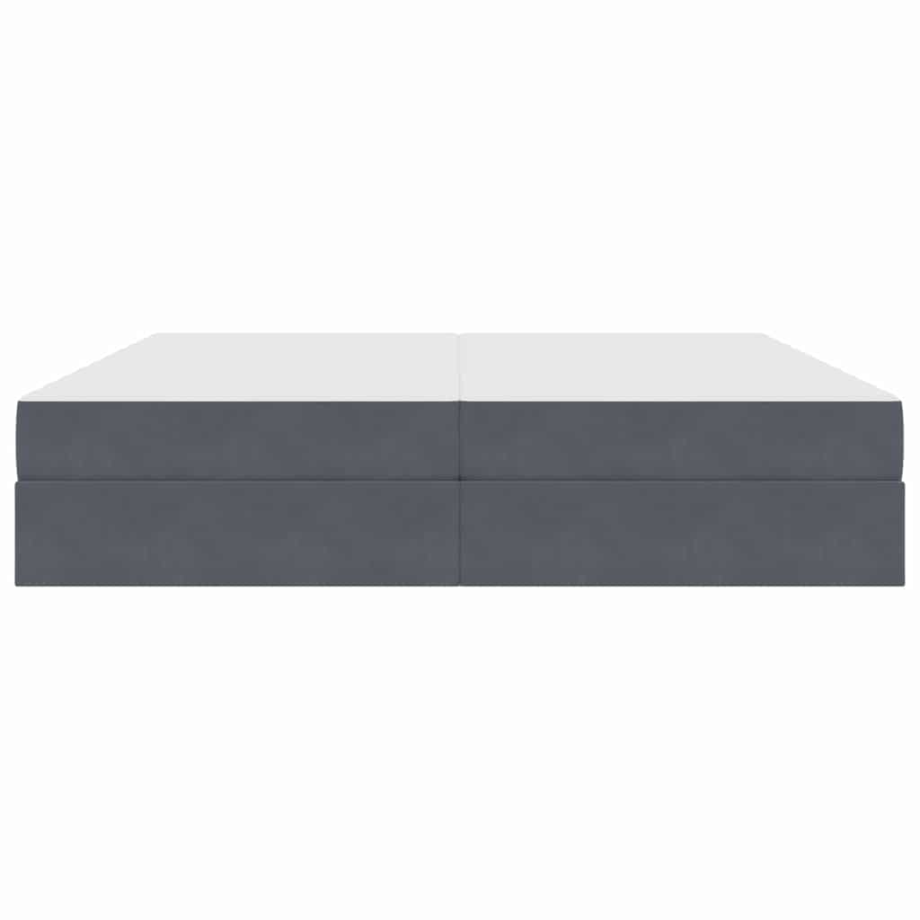 Opbergbed met matras Donkergrijs 200 x 200 cm Fluweel
