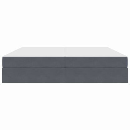 Opbergbed met matras Donkergrijs 200 x 200 cm Fluweel
