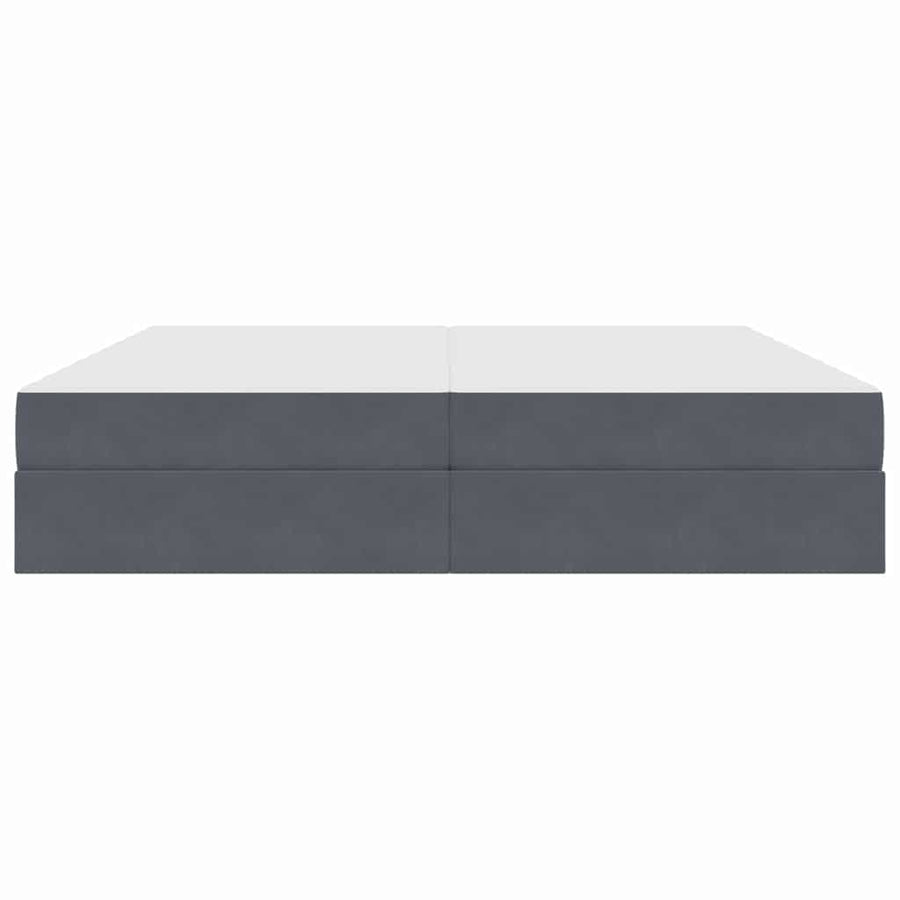 Opbergbed met matras Donkergrijs 200 x 200 cm Fluweel