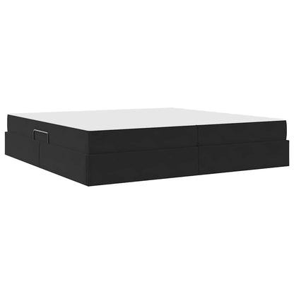 Opbergbed met matras met matras Zwart 200 x 200 cm Fluweel