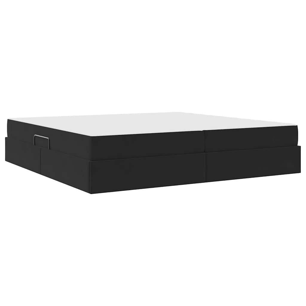 Opbergbed met matras met matras Zwart 200 x 200 cm Fluweel