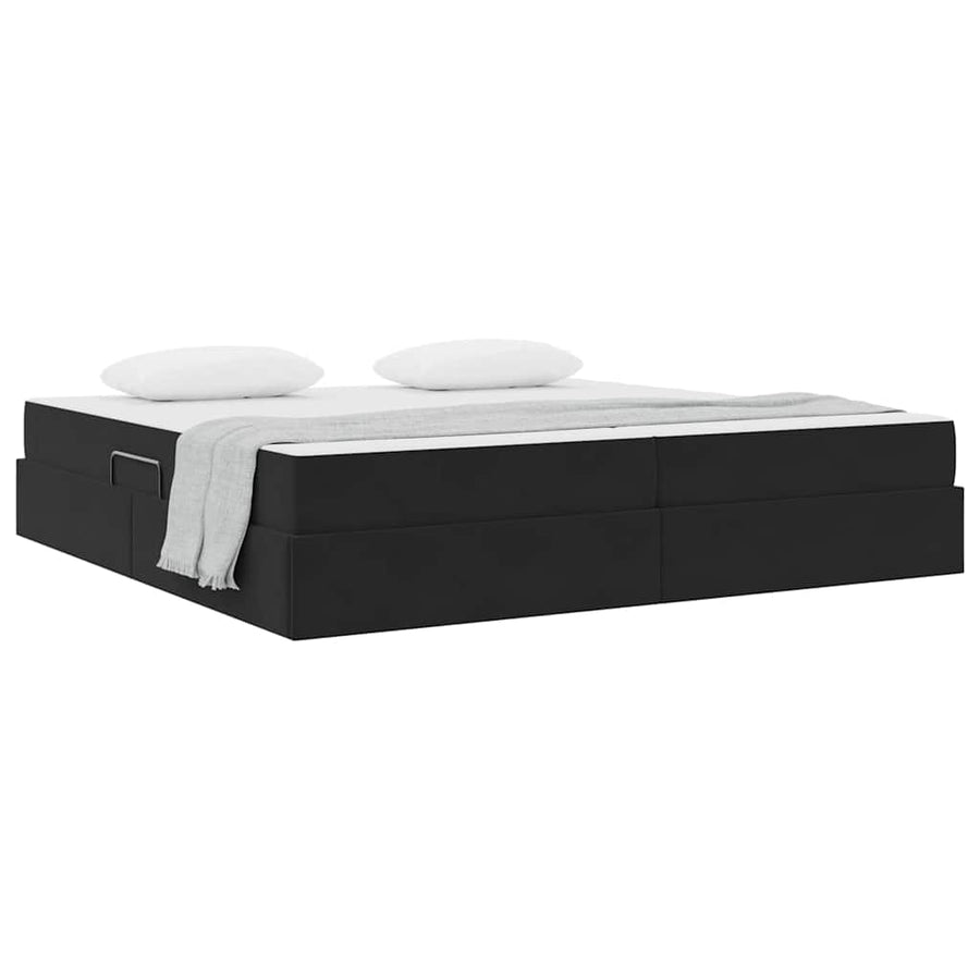 Opbergbed met matras met matras Zwart 200 x 200 cm Fluweel