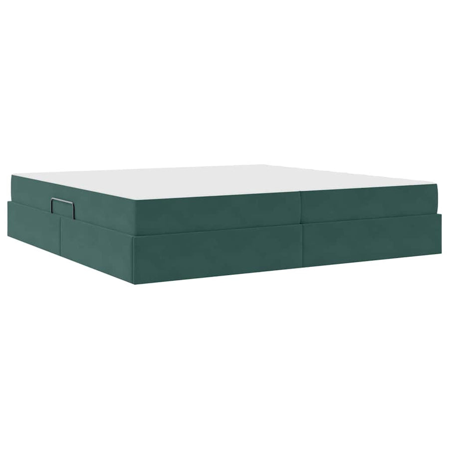 Opbergbed met matras Donkergroen 200 x 200 cm Fluweel