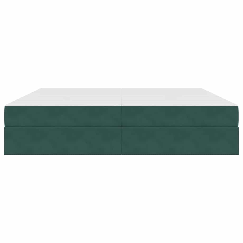 Opbergbed met matras Donkergroen 200 x 200 cm Fluweel