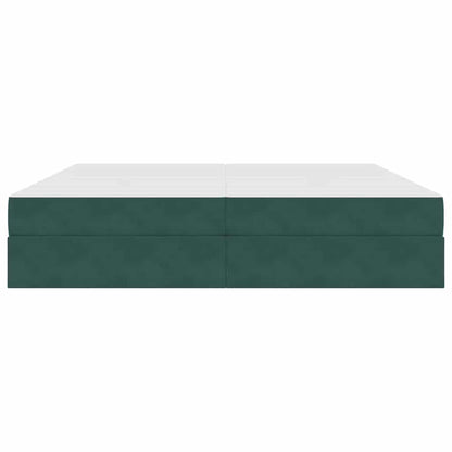 Opbergbed met matras Donkergroen 200 x 200 cm Fluweel