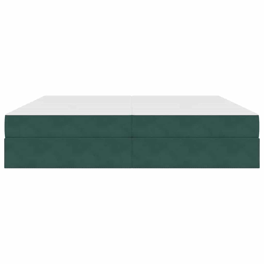 Opbergbed met matras Donkergroen 200 x 200 cm Fluweel