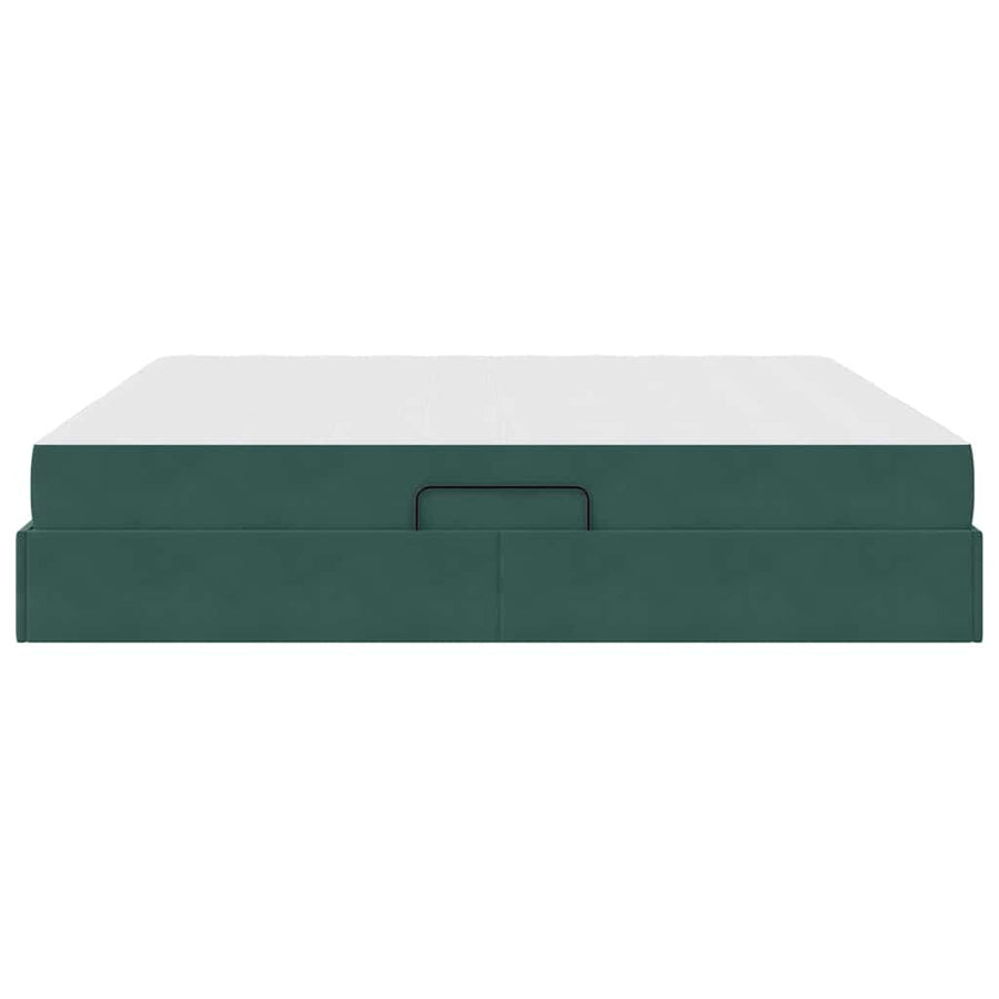 Opbergbed met matras Donkergroen 200 x 200 cm Fluweel