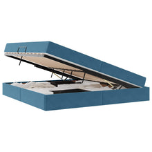 Opbergbed met matras Donkerblauw 200 x 200 cm Fluweel
