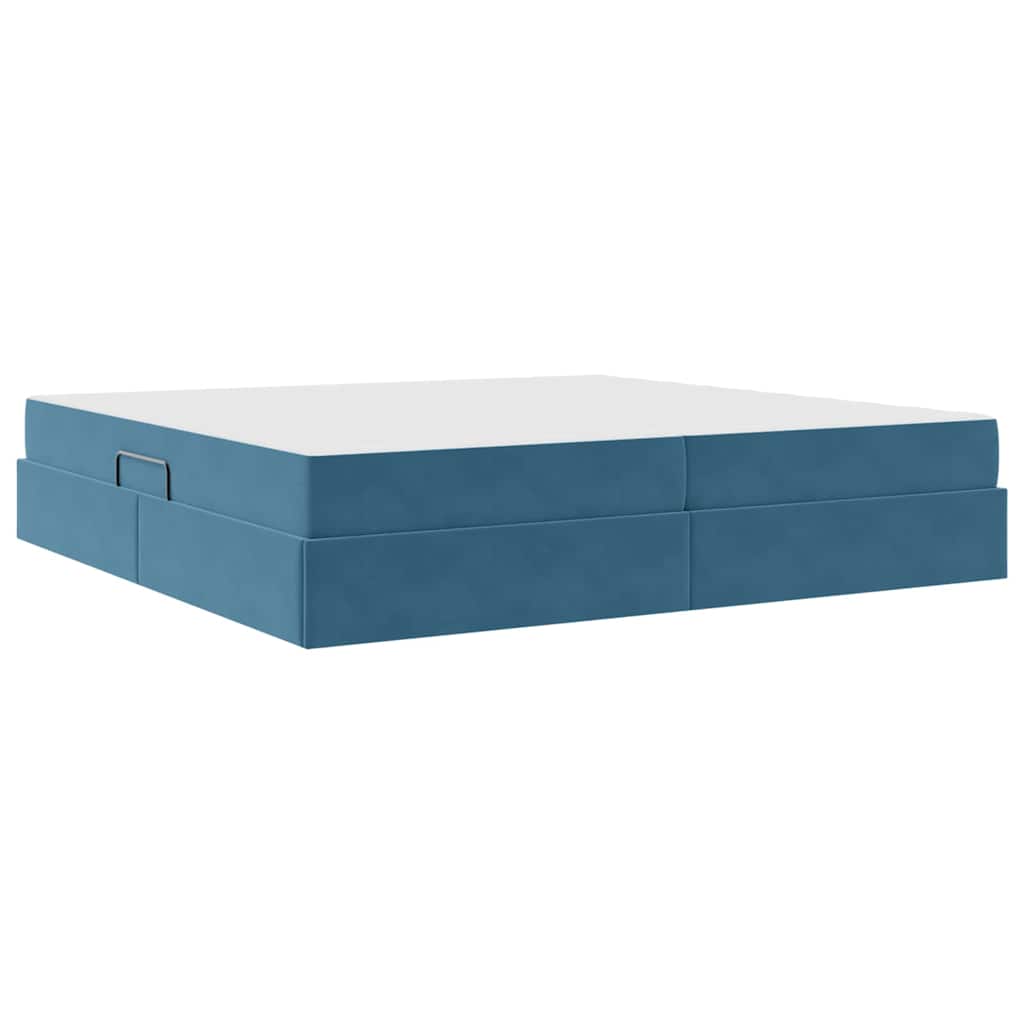 Opbergbed met matras Donkerblauw 200 x 200 cm Fluweel