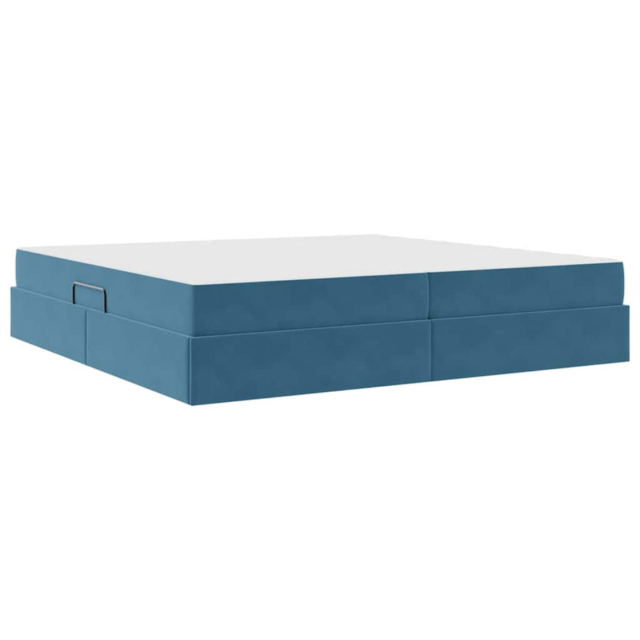 Opbergbed met matras Donkerblauw 200 x 200 cm Fluweel