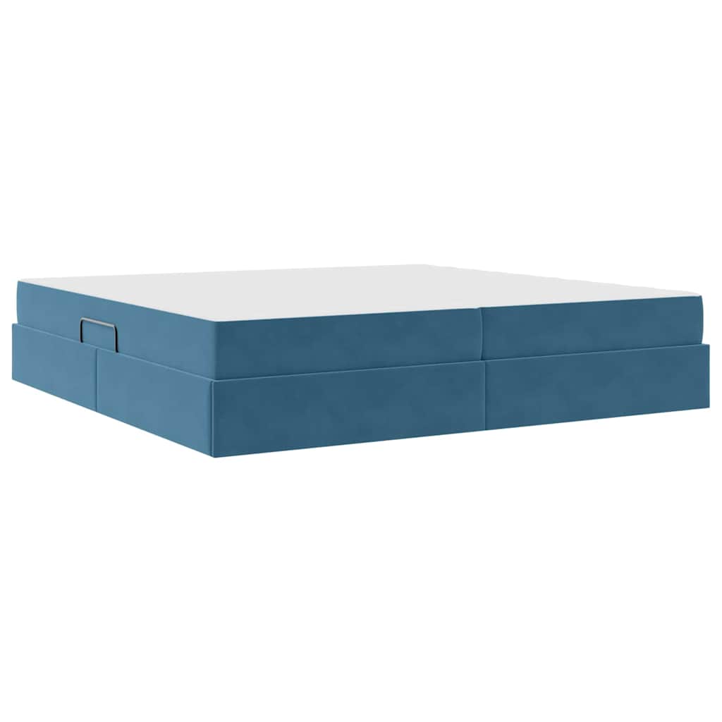 Opbergbed met matras Donkerblauw 200 x 200 cm Fluweel
