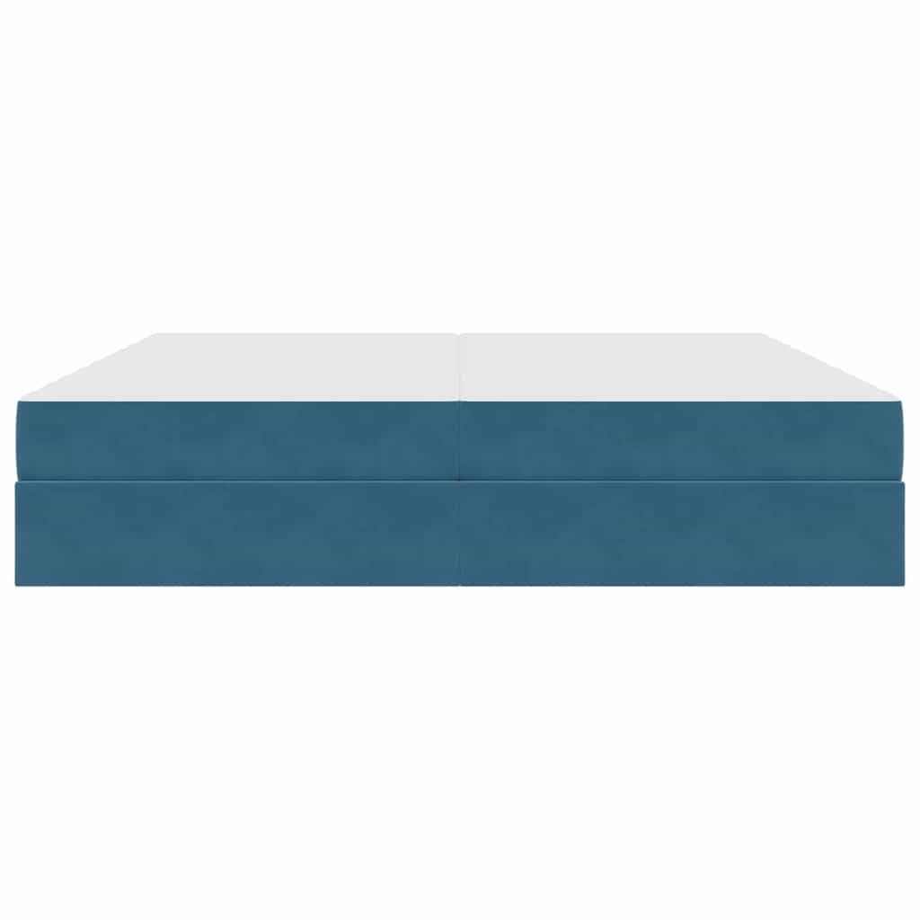 Opbergbed met matras Donkerblauw 200 x 200 cm Fluweel