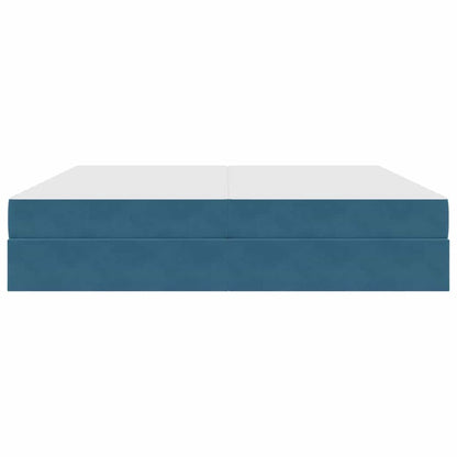 Opbergbed met matras Donkerblauw 200 x 200 cm Fluweel