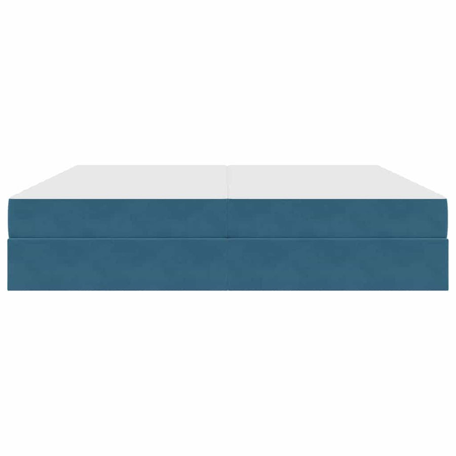Opbergbed met matras Donkerblauw 200 x 200 cm Fluweel