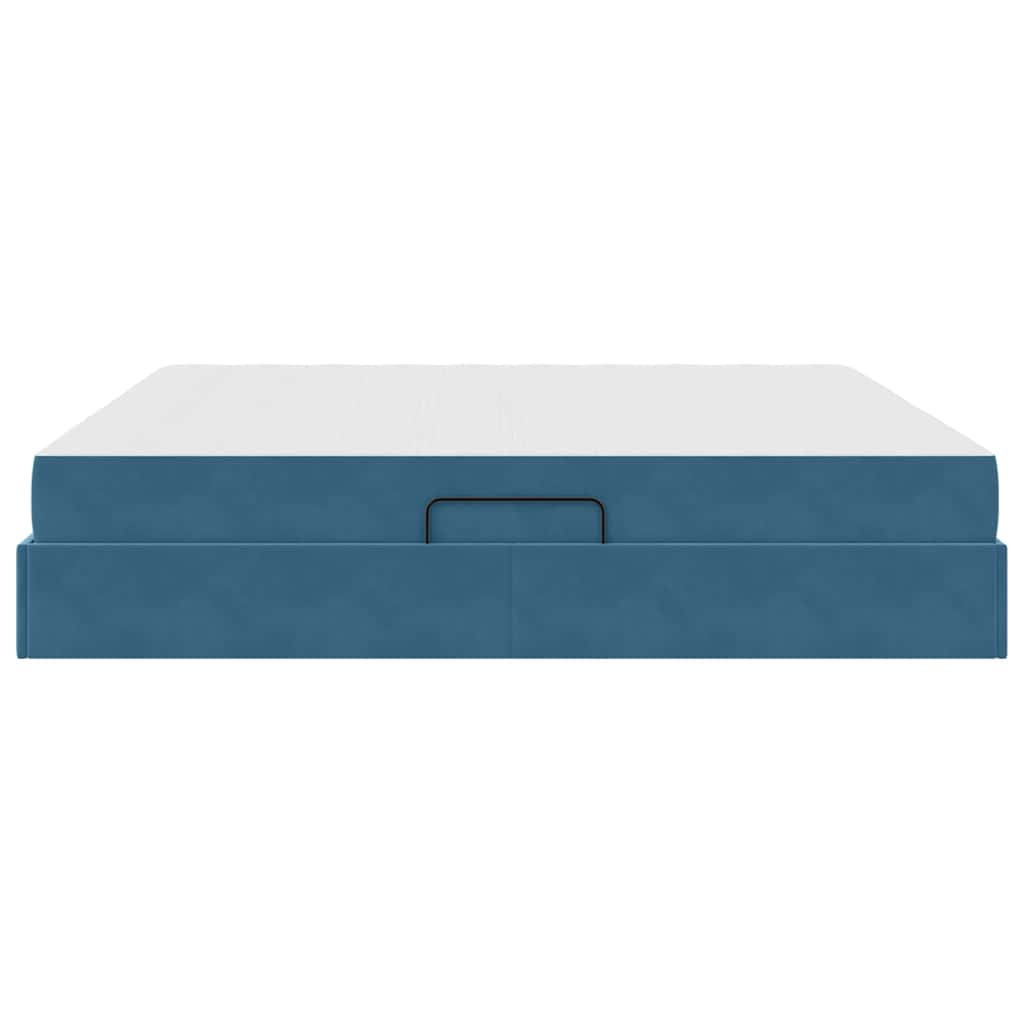 Opbergbed met matras Donkerblauw 200 x 200 cm Fluweel