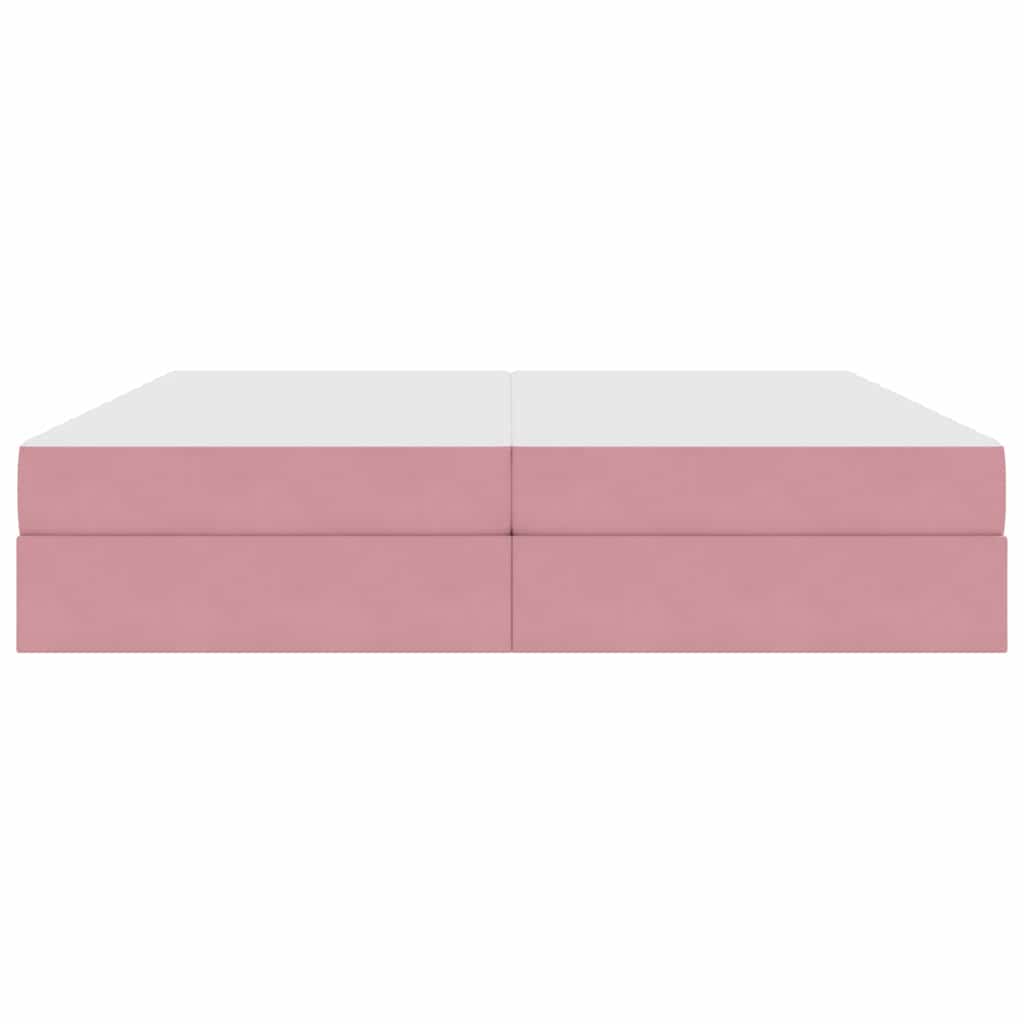 Opbergbed met matras met matras Roze 200 x 200 cm Fluweel
