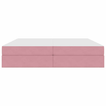 Opbergbed met matras met matras Roze 200 x 200 cm Fluweel