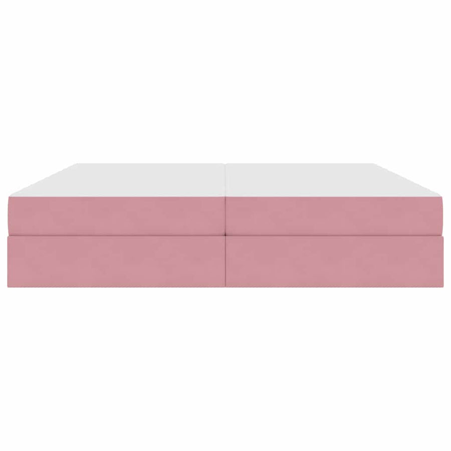 Opbergbed met matras met matras Roze 200 x 200 cm Fluweel