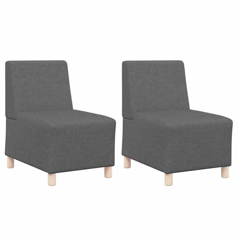 Bankstoel Lichtgrijs 55 cm Stof 2 pcs Donkergrijs
