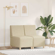 Modulaire bank 2 stuks crème 55x74x82 cm stof