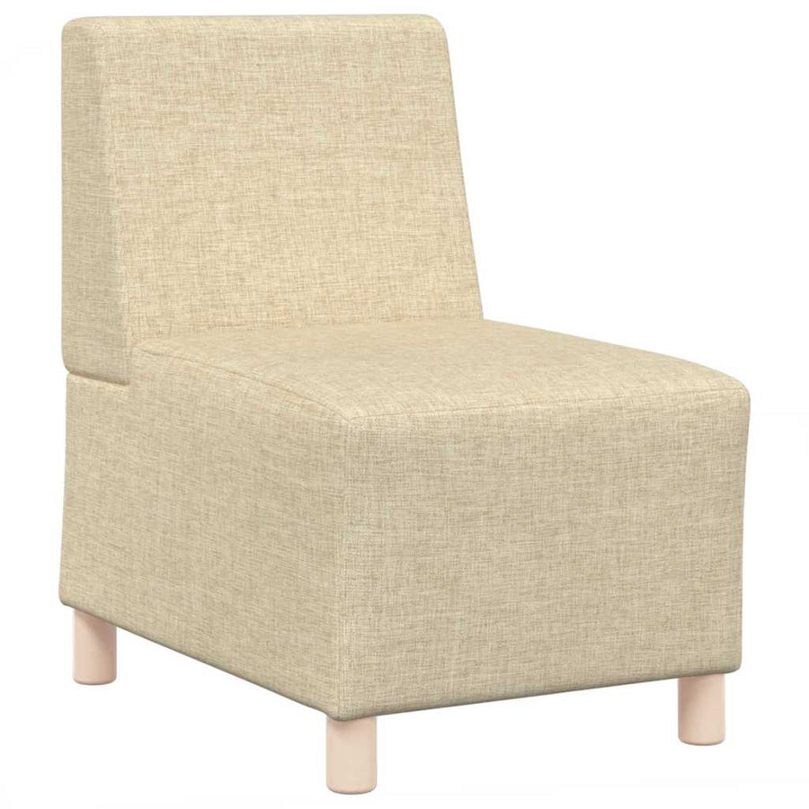 Bankstoel Lichtgrijs 55 cm Stof 2 pcs Crème 55 x 74 x 82 cm