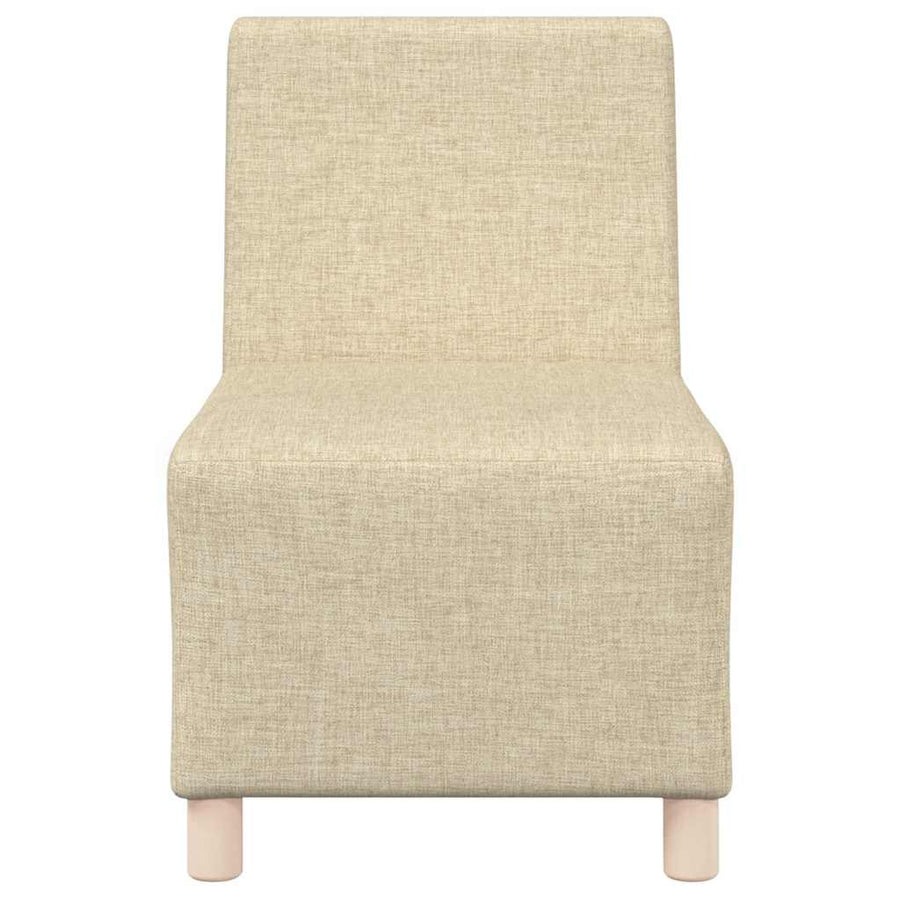 Bankstoel Lichtgrijs 55 cm Stof 2 pcs Crème 55 x 74 x 82 cm