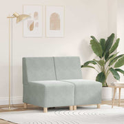 Modular Sofa Unit Armless 2 pcs Light Grey 55 x 74 x 82 cm