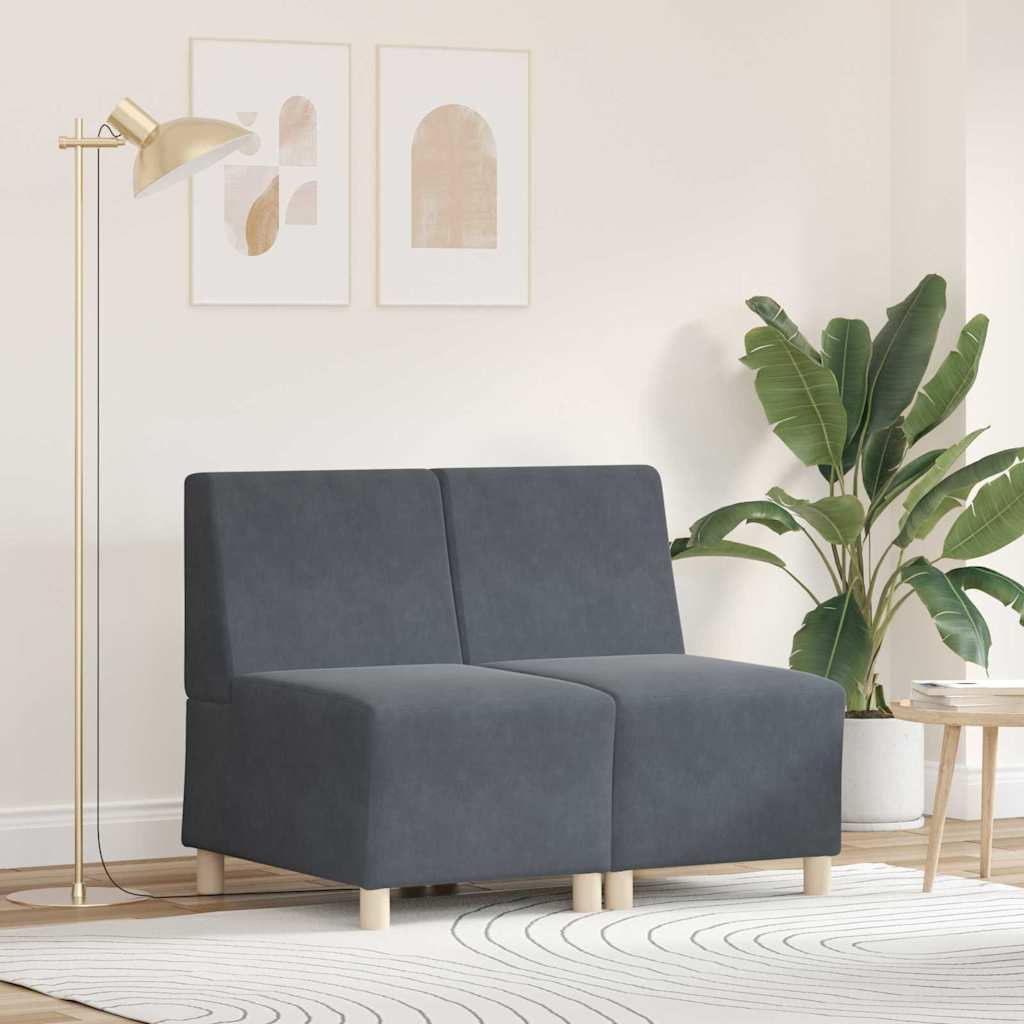 Bankstoelen 2 pcs Donkergrijs 55 x 74 x 82 cm Fluweel