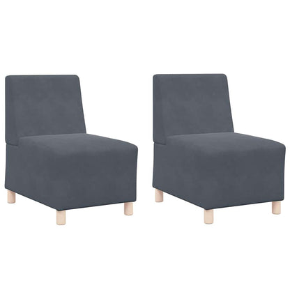 Bankstoelen 2 pcs Donkergrijs 55 x 74 x 82 cm Fluweel