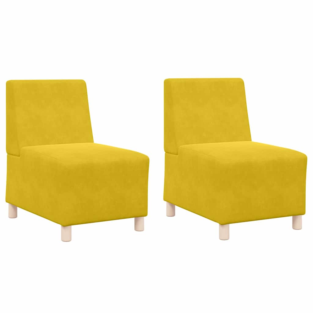 Modulaire Bankeenheid Armlos 2 pcs Geel 55 x 74 x 82 cm Fluweel