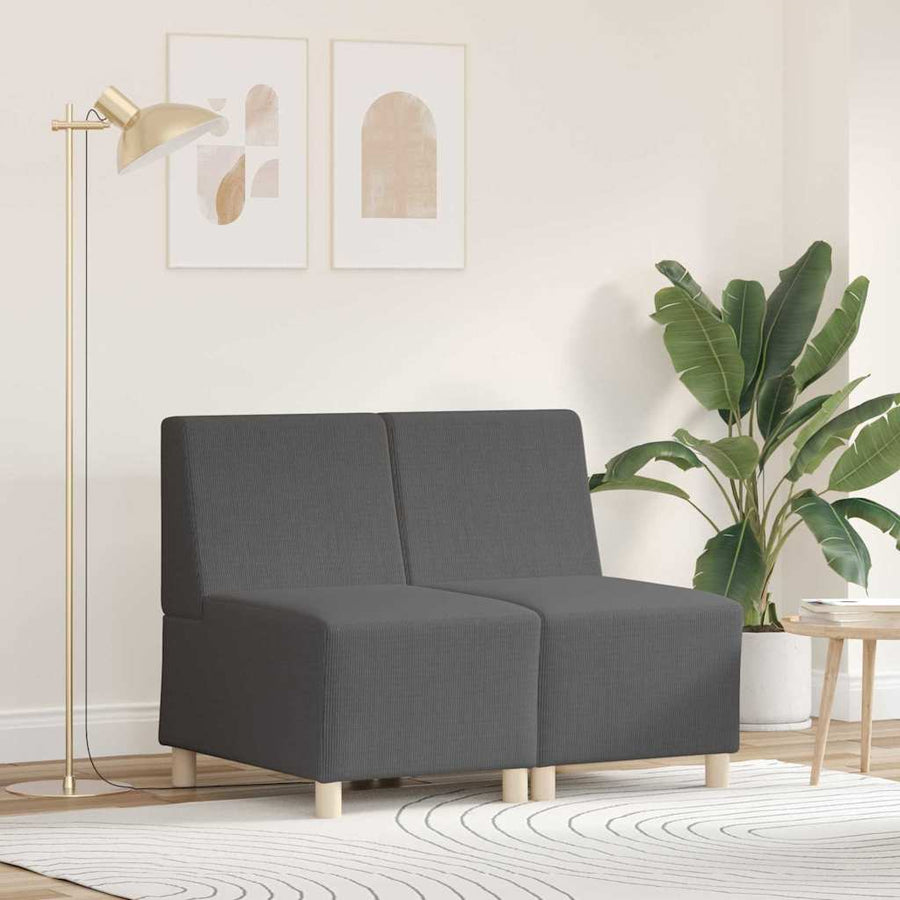 Sofa Chiar 2 pcs Donkergrijs 55 x 74 x 82 cm Katoenen stof