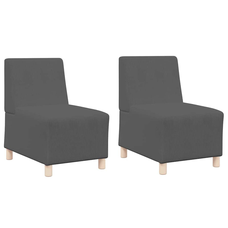 Sofa Chiar 2 pcs Donkergrijs 55 x 74 x 82 cm Katoenen stof