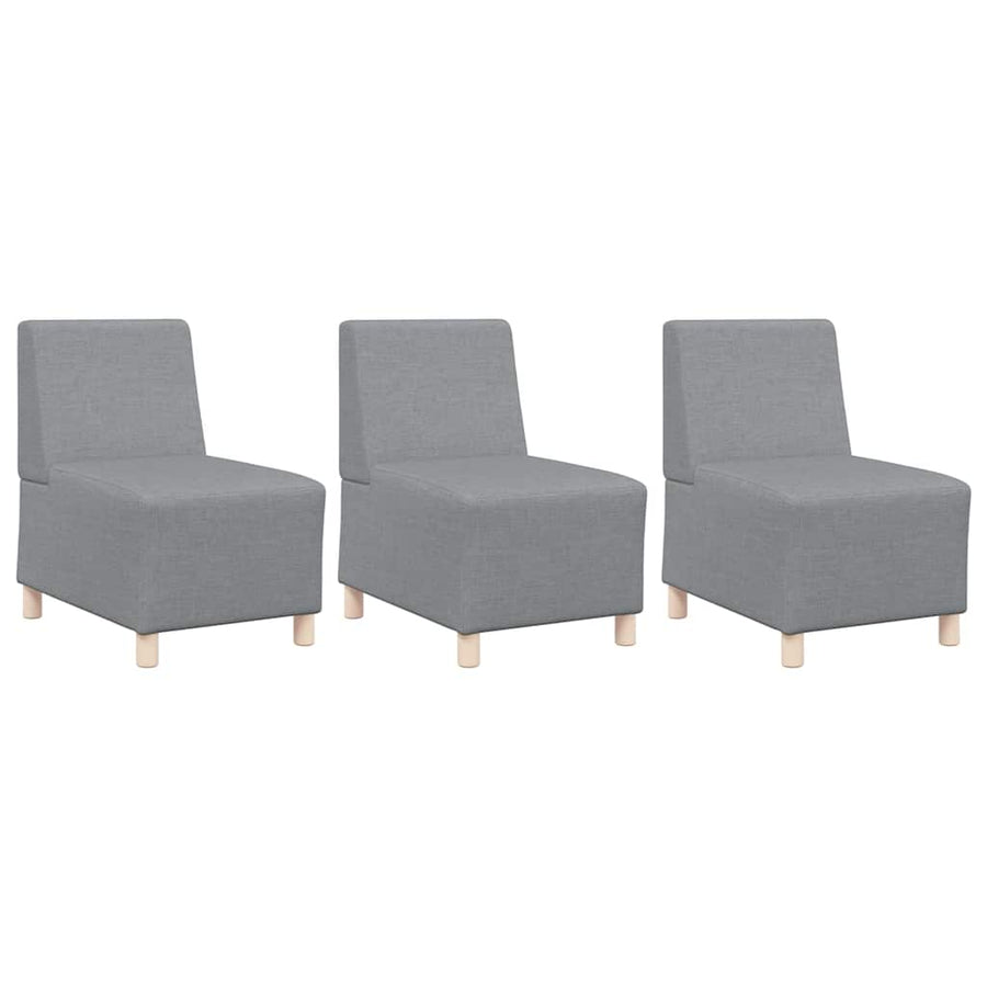 Bankstoel Lichtgrijs 55 cm Stof 3 pcs Lichtgrijs