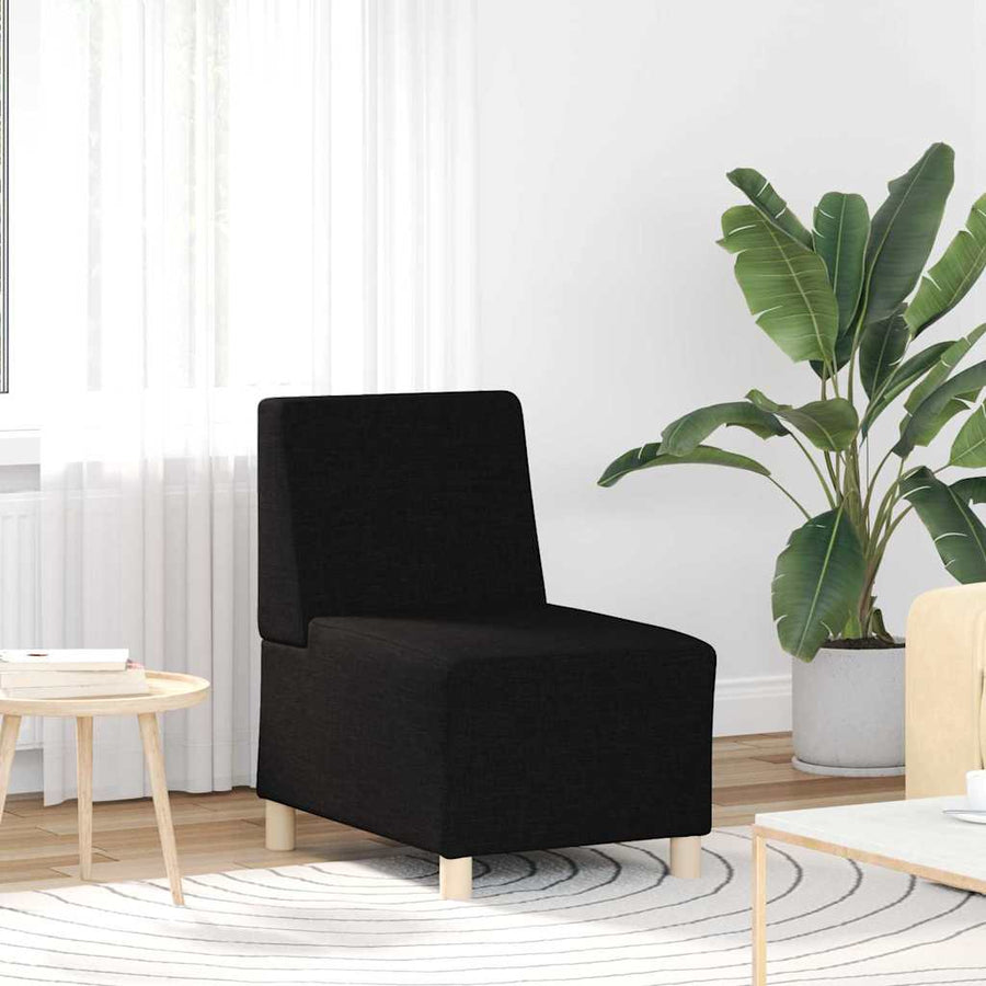 Bankstoel Lichtgrijs 55 cm Stof 3 pcs Zwart 55 x 74 x 82 cm