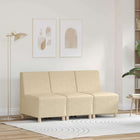 Modulaire bank armloos 3-delig crème 55x74x82 cm stof