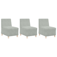 Bankstoelen 3 pcs Lichtgrijs 55 x 74 x 82 cm Fluweel