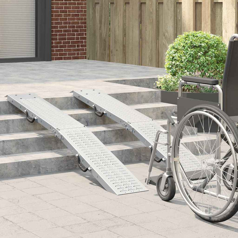 Laad Ramp 2 pcs Zilver 166 x 22,5 x 4,5 cm Gegalvaniseerd staal