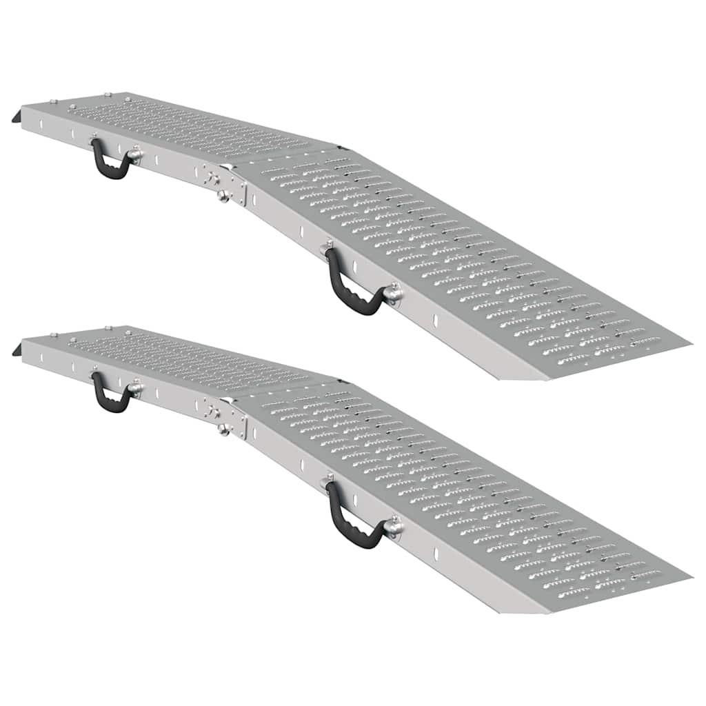 Laad Ramp 2 pcs Zilver 166 x 22,5 x 4,5 cm Gegalvaniseerd staal