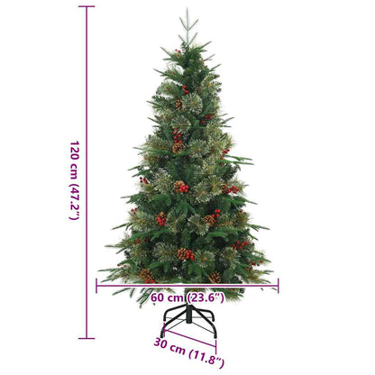 Kunstmatige Inklapbare Kerstboom Groen 120 cm PVC, PE en staal