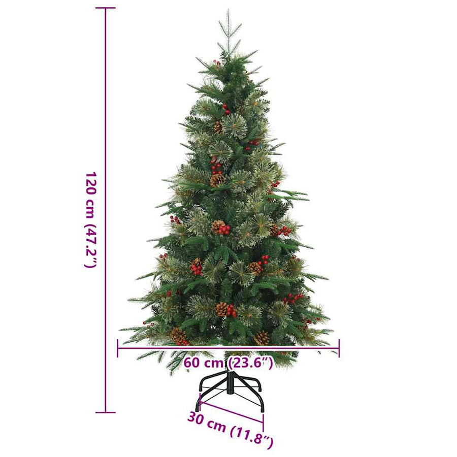 Kunstmatige Inklapbare Kerstboom Groen 120 cm PVC, PE en staal