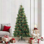 Kerstboom kunst 210 cm groen PVC PE staal inklapbaar
