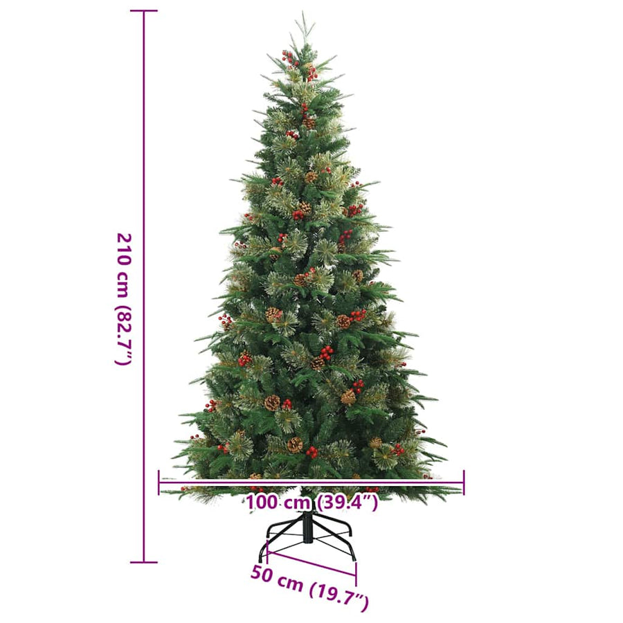 Kunstmatige Inklapbare Kerstboom Groen 210 cm PVC, PE en staal