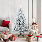 Artificial Christmas Tree with Feathered Branches, Snow-Covered White 150 cm