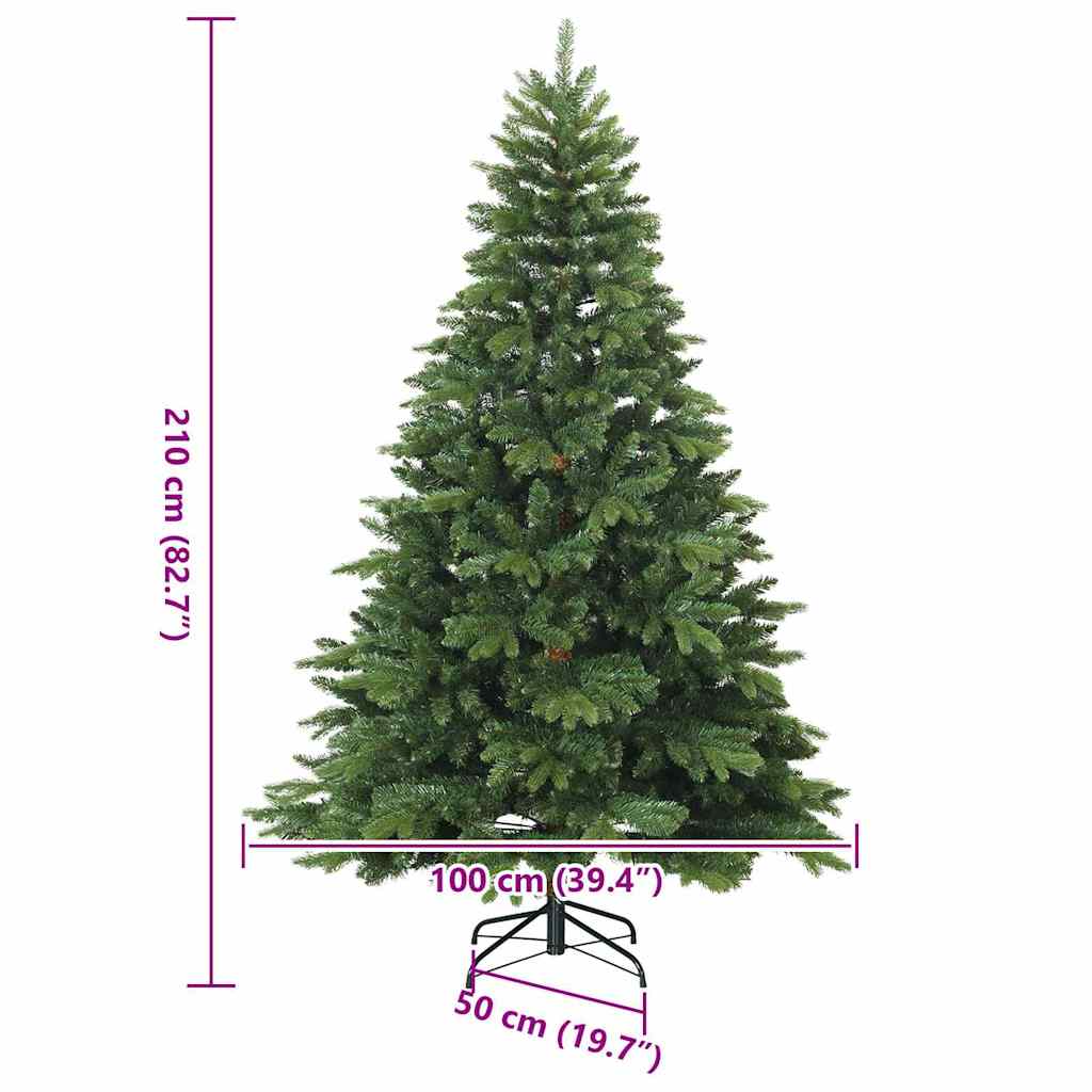 Kunstmatige Inklapbare Kerstboom Groen 210 cm PVC, PE en staal